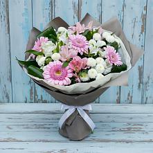 Букет цветов из:  Герберы, Альстромерии и Хризантемы #REPLACE_PRED# Поселок совхоза Буденновец