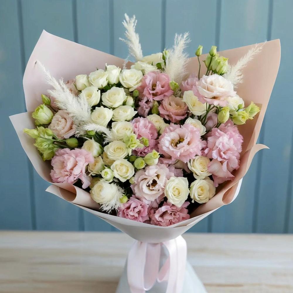 Букет цветов из: Альстромерии и Розы в Поселок совхоза Буденновец