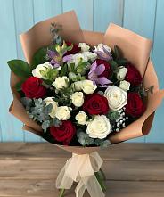 Букет цветов из:  Розы и Альстромерии в Поселок совхоза Буденновец