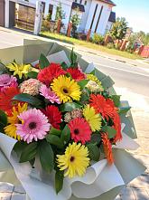 Букет цветов из:  Герберы #REPLACE_PRED# Поселок совхоза Буденновец