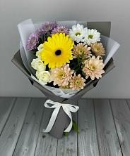 Букет цветов из:  Розы, Герберы и Хризантемы в Поселок совхоза Буденновец