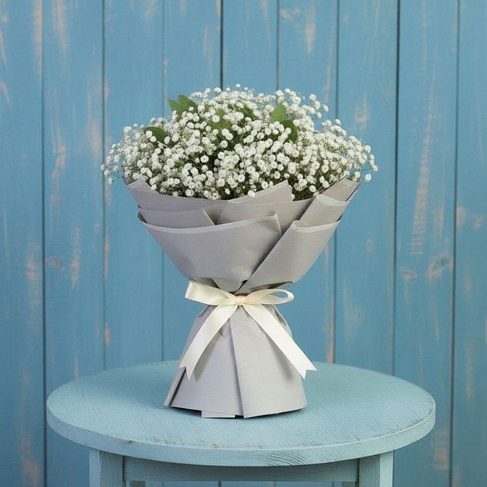 Букет цветов из: Гипсофила в Поселок совхоза Буденновец