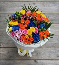 Букет цветов из:  Розы и Хризантемы в Поселок совхоза Буденновец