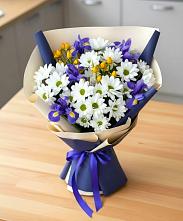 Букет цветов из:  Розы, Ирисы и Хризантемы #REPLACE_PRED# Поселок совхоза Буденновец