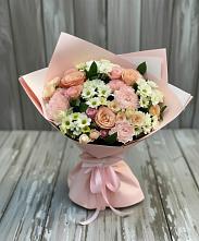 Букет цветов из:  Гвоздики, Розы и Хризантемы в Поселок совхоза Буденновец
