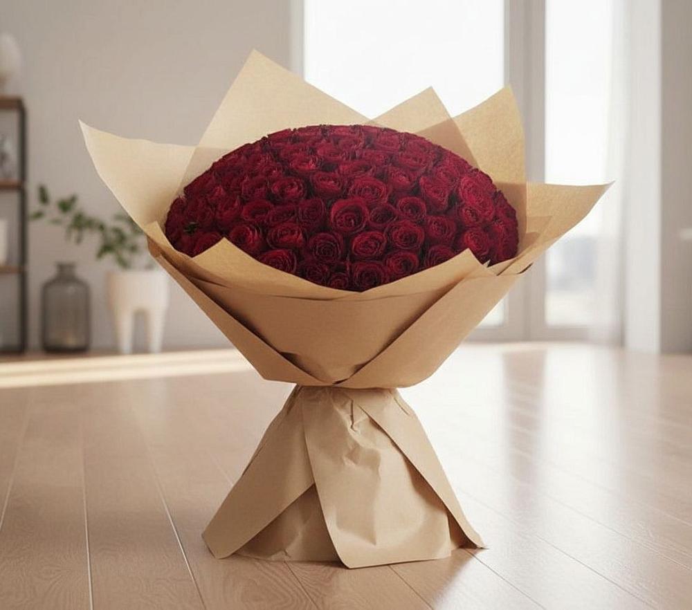 Букет 101 Красная роза в Поселок совхоза Буденновец