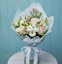 Букет цветов из:  Розы и Лизиантусы в Поселок совхоза Буденновец